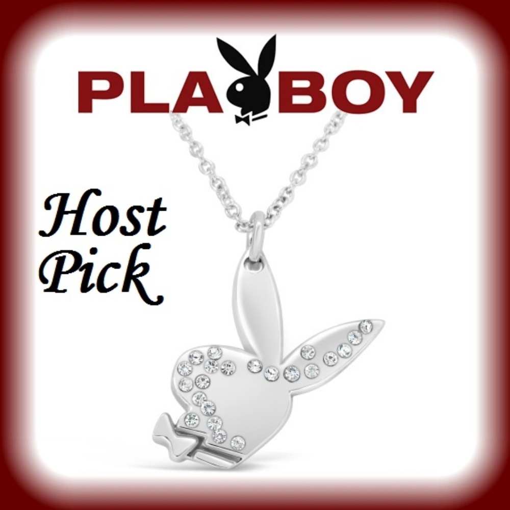 Playboy Necklace Platinum Plated Bunny Crystal